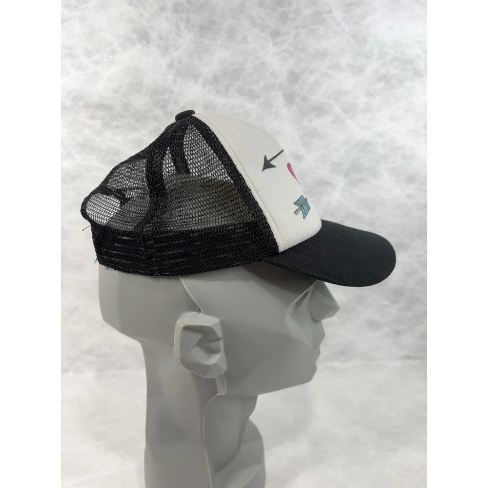 Grom Squad Kids‎ Big Trucker Hat Heart Arrow Snapback Black White 18M-5Y